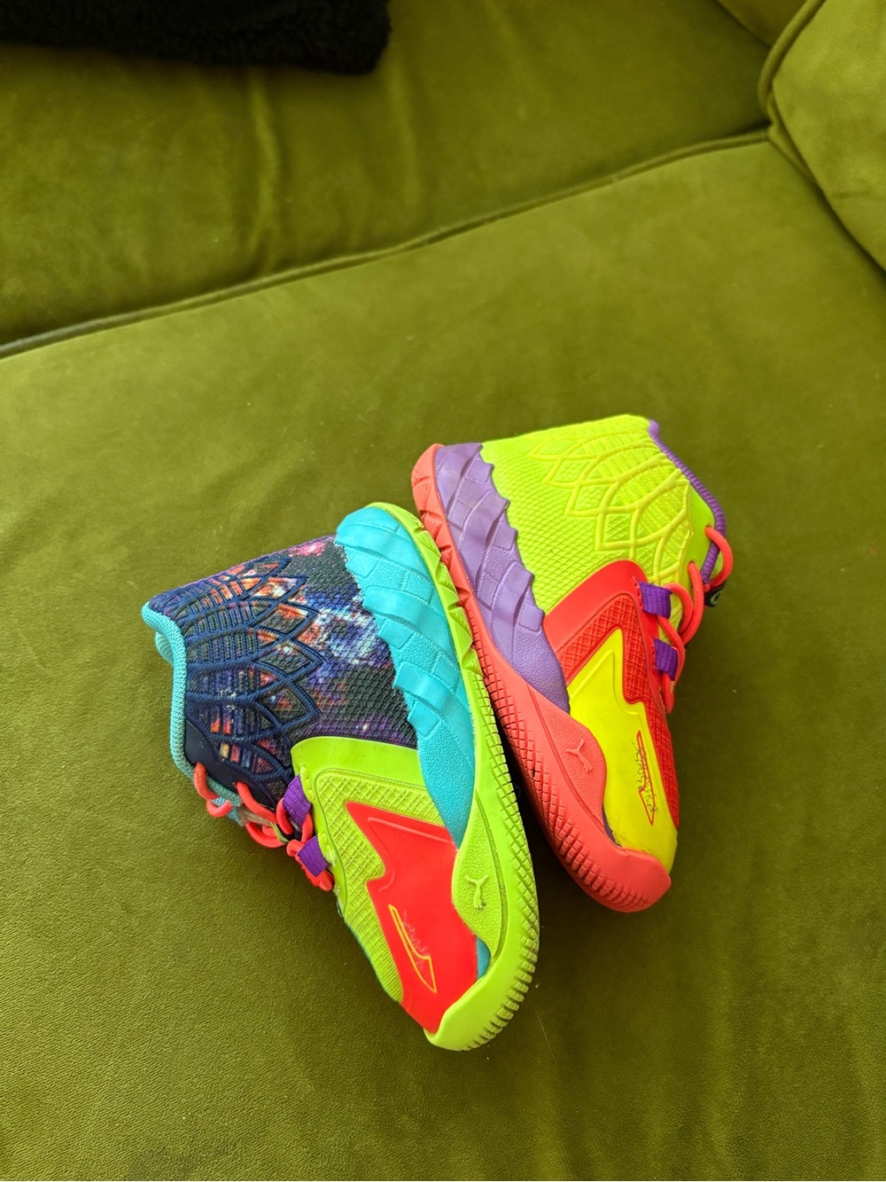 Puma Kids Neon Multi-Color Athletic Sneakers - Green, Red, Blue, Purple